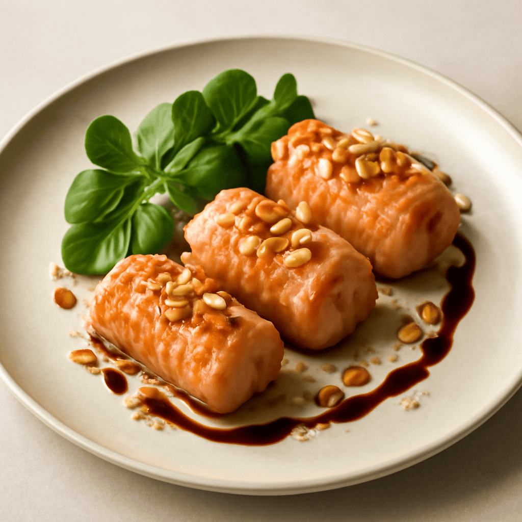 Involtini di trota con miele e nocciole