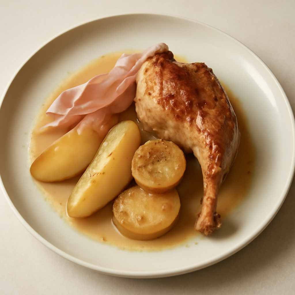 jambonet di coniglio alle pere e prosciutto