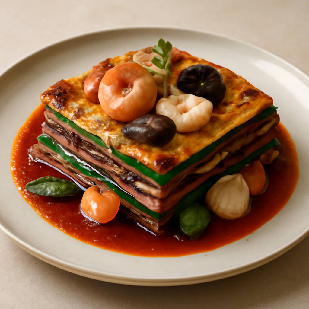 Lasagna arlecchina ai frutti di mare