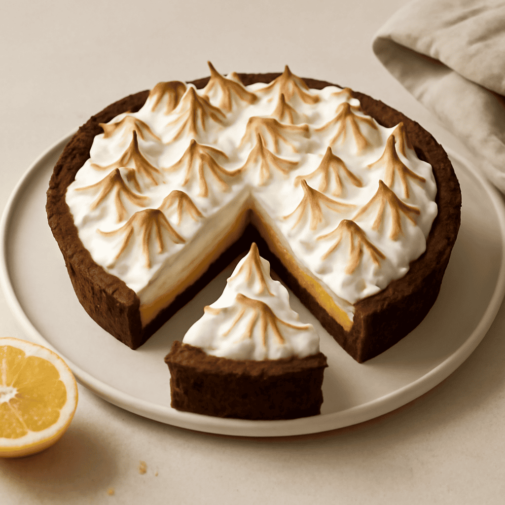 Lemon meringue pie con frolla al cacao(stampo da 22cm)