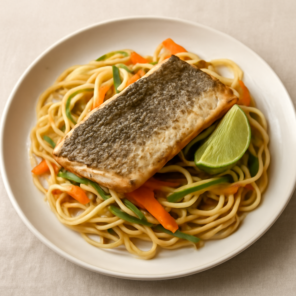 Linguine con spigola fredda al lime