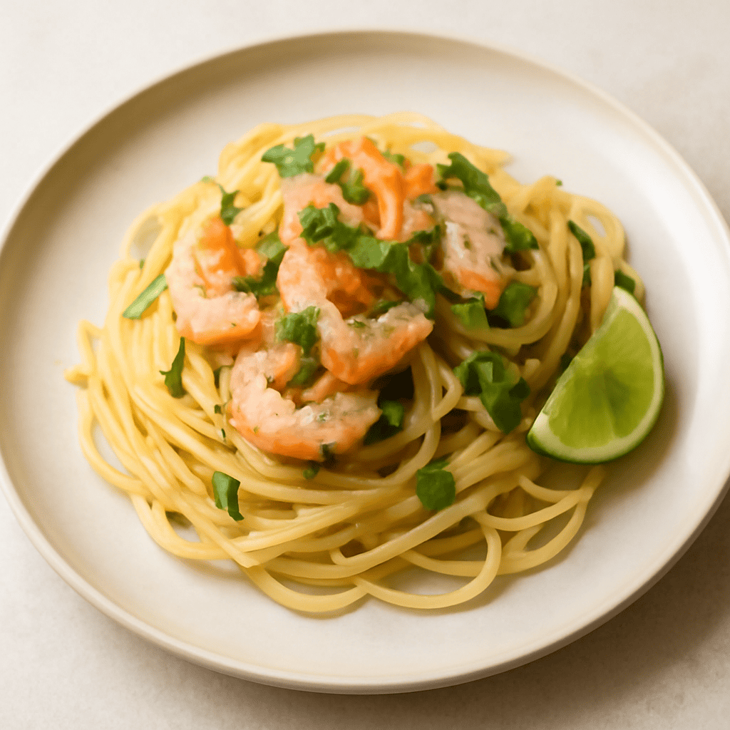 Linguine Fredde con polpa di Gamberi