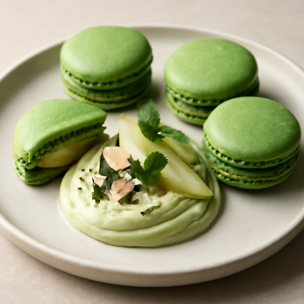 Macarons pera e menta