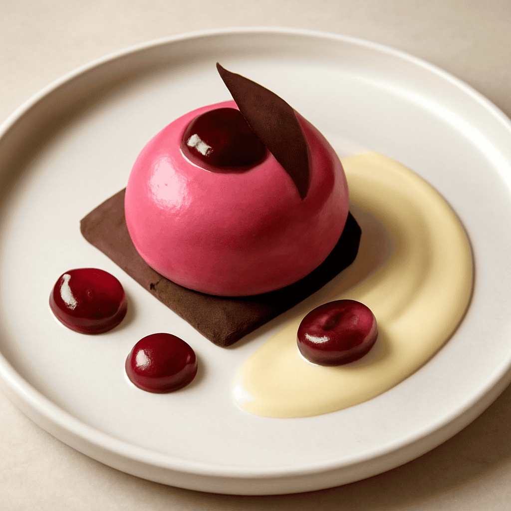 Margherita di mousse alle ciliegie con crema al kirsch