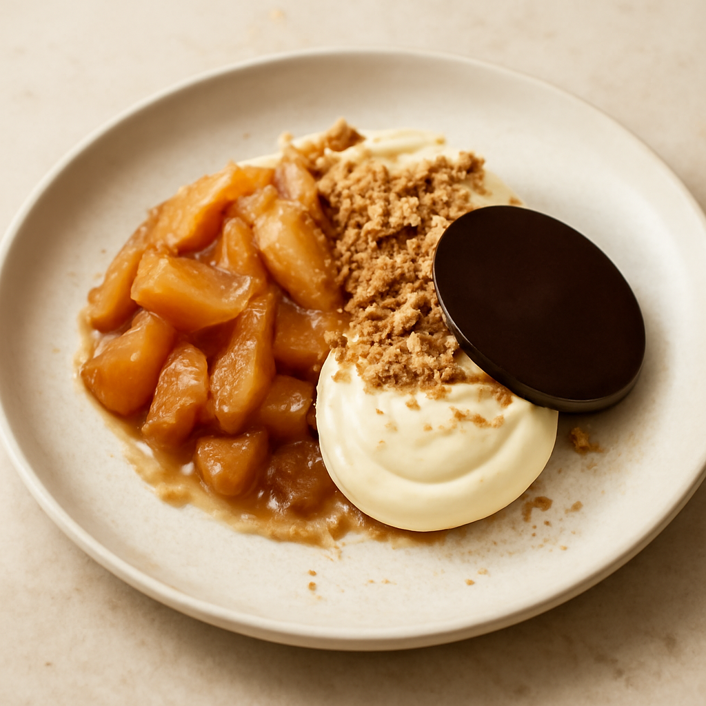 MELE ALLA CANNELLA CON CREMA E CRUMBLE ALLE NOCCIOLE