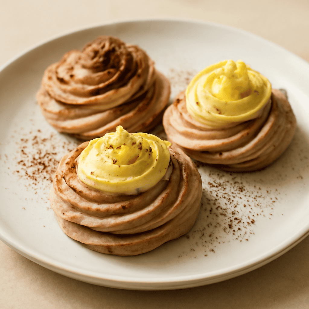 Meringhe al caffè con crema al caffè e limone