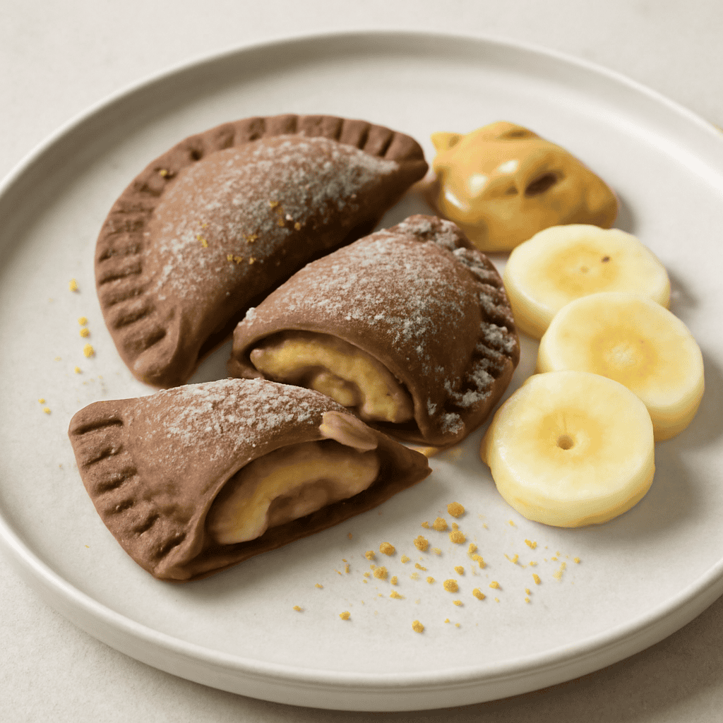 Mezzelune di frolla con banana e burro d’arachidi