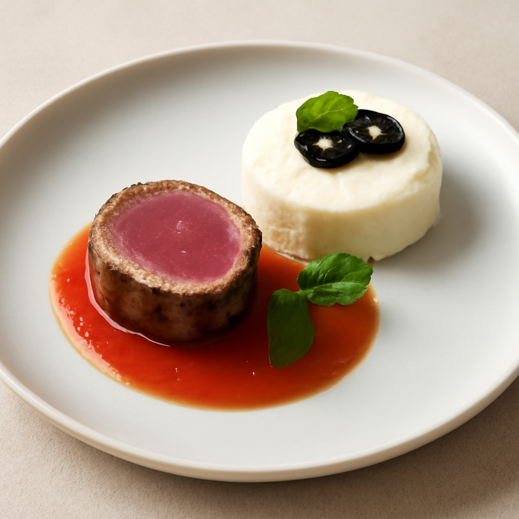 Mignon tonno e pomodoro con menta e mousse alla ricotta