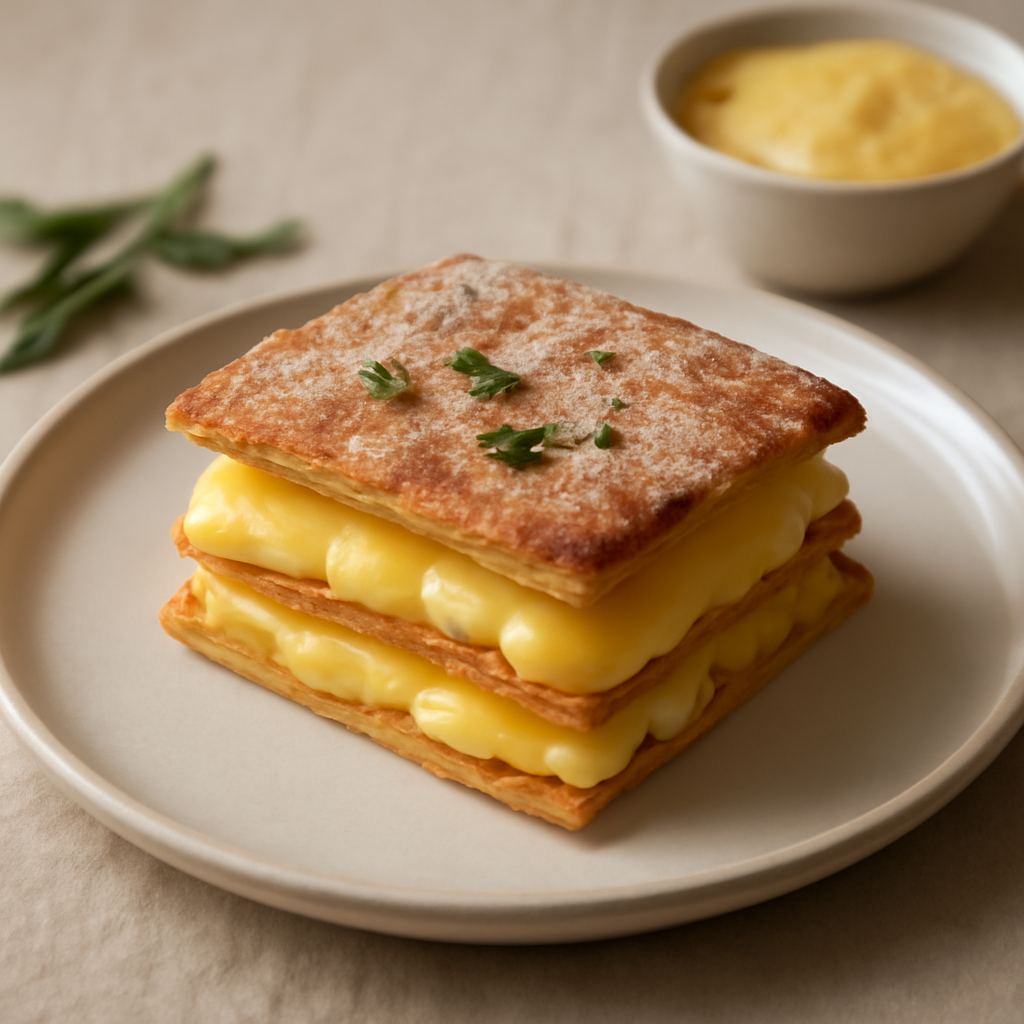 Millefoglie con crema di limone e salvia