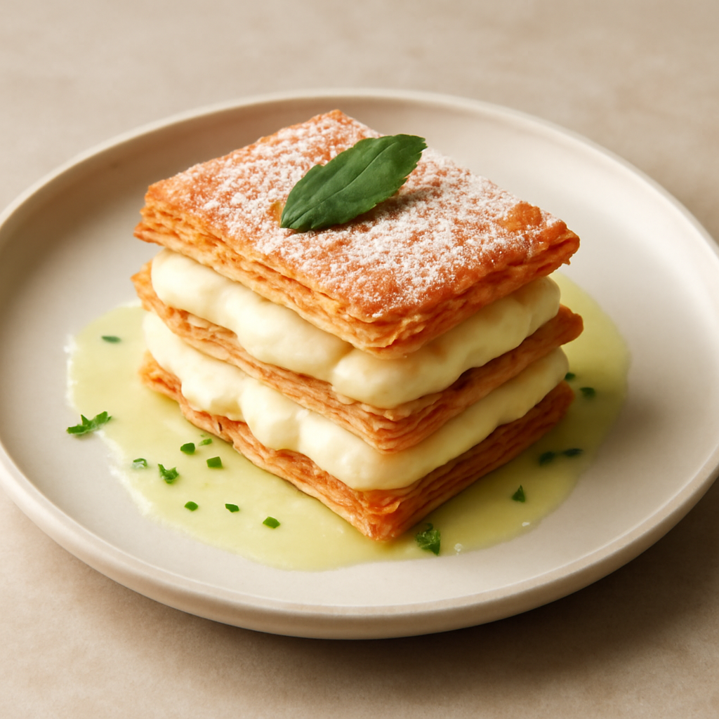 Millefoglie con cremoso limone e salvia