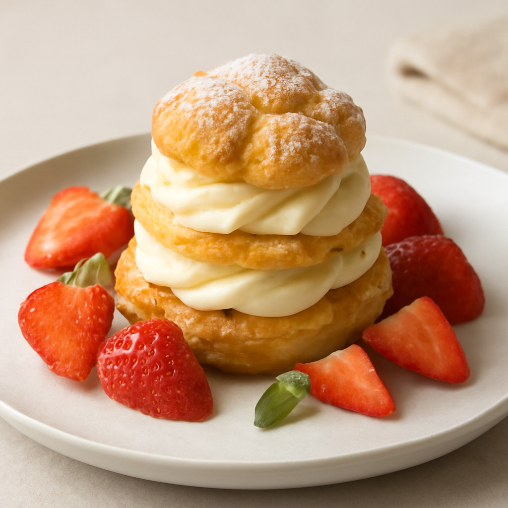 Millefoglie di bigne con crema al mascarpone e limone
