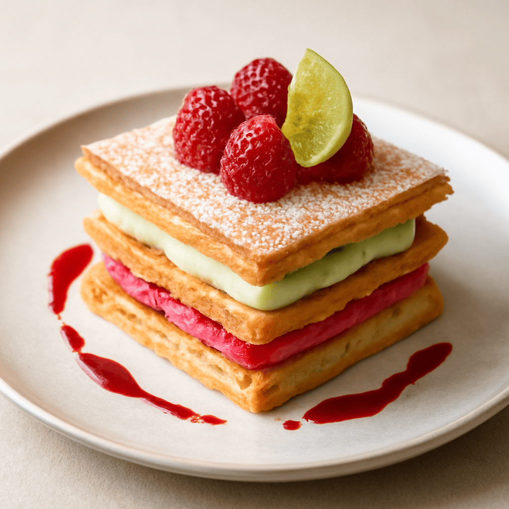 Millefoglie lime e lamponi