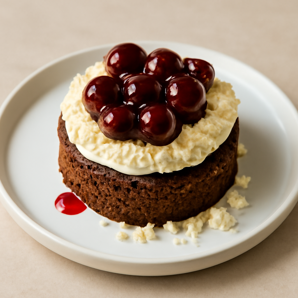 Mimosa al cioccolato con crema al cioccolato bianco e amarene
