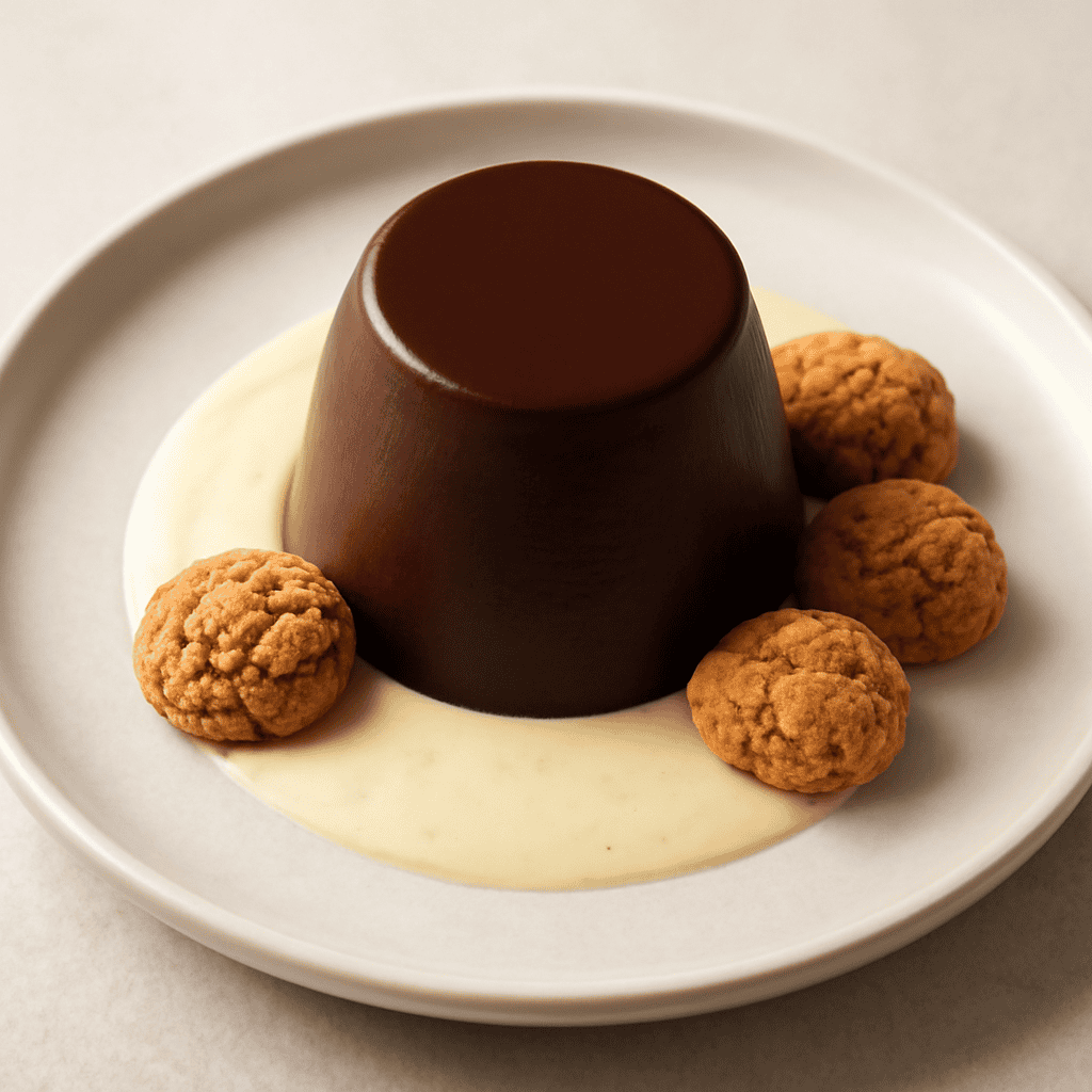 Mini bavarese al cioccolato fondente e amaretti.