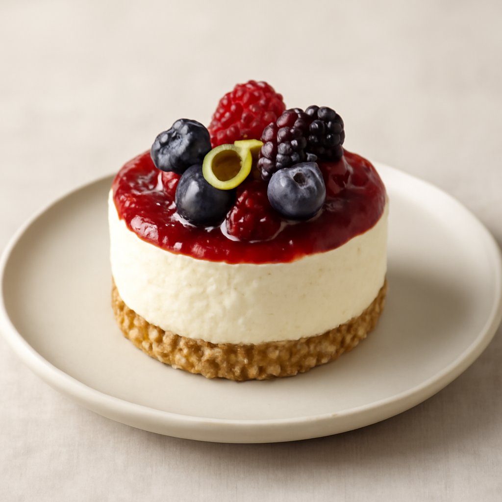 Mini Cheesecake Bianca ai Frutti di Bosco con Fondo Croccante