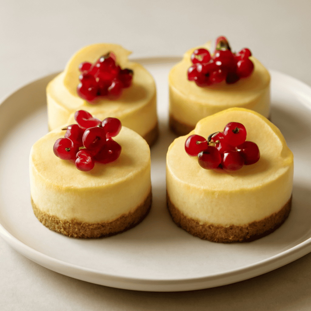 Mini cheesecakes al limone e ribes senza glutine