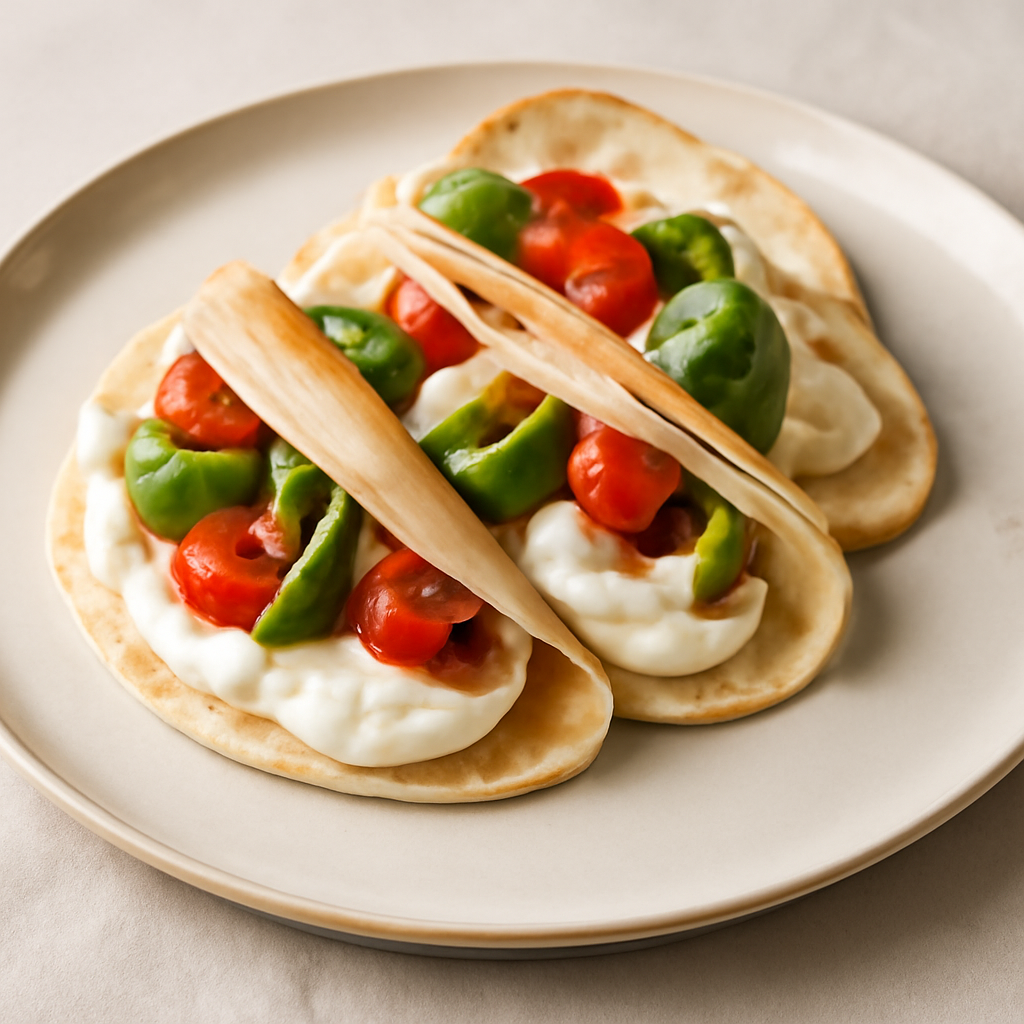 mini piadine mousse al mascarpone e pomodorini
