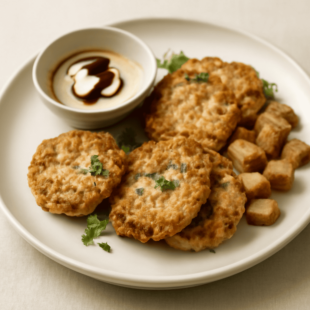Mini tortillas di cipolle con maionese al balsamico