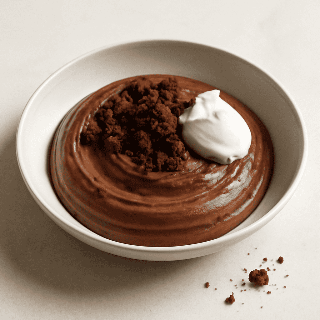 Mousse al cioccolato con crumble di diamantini al cacao