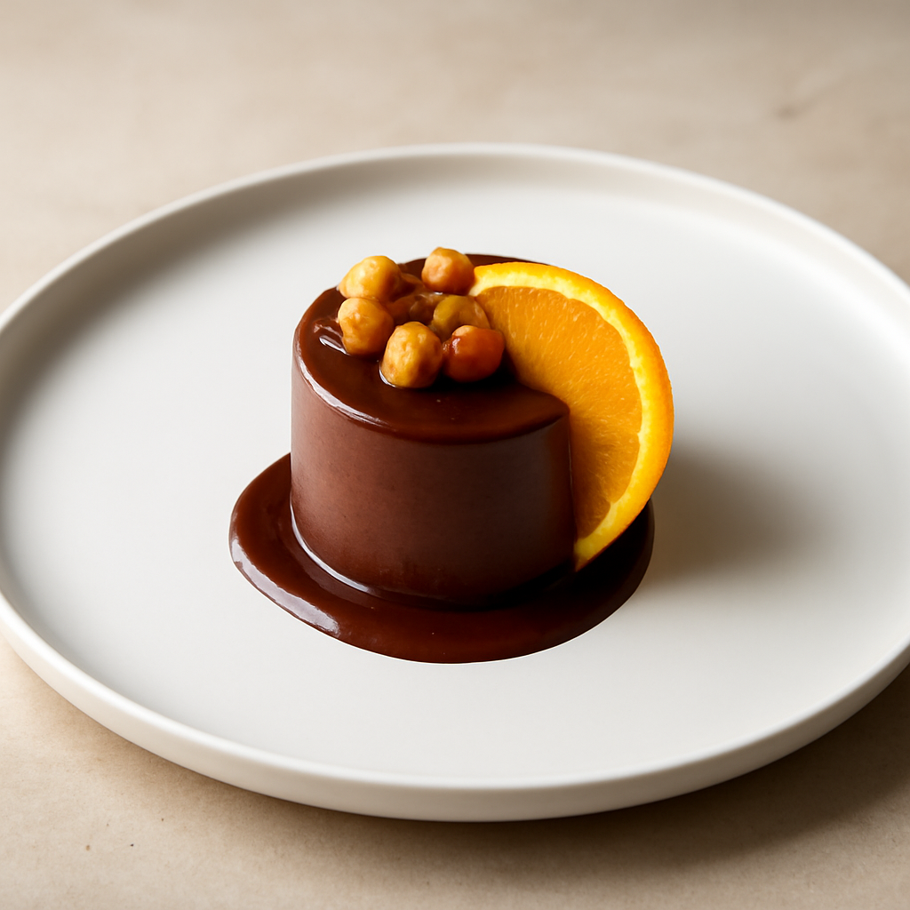 Mousse al cioccolato con nocciole e arancia