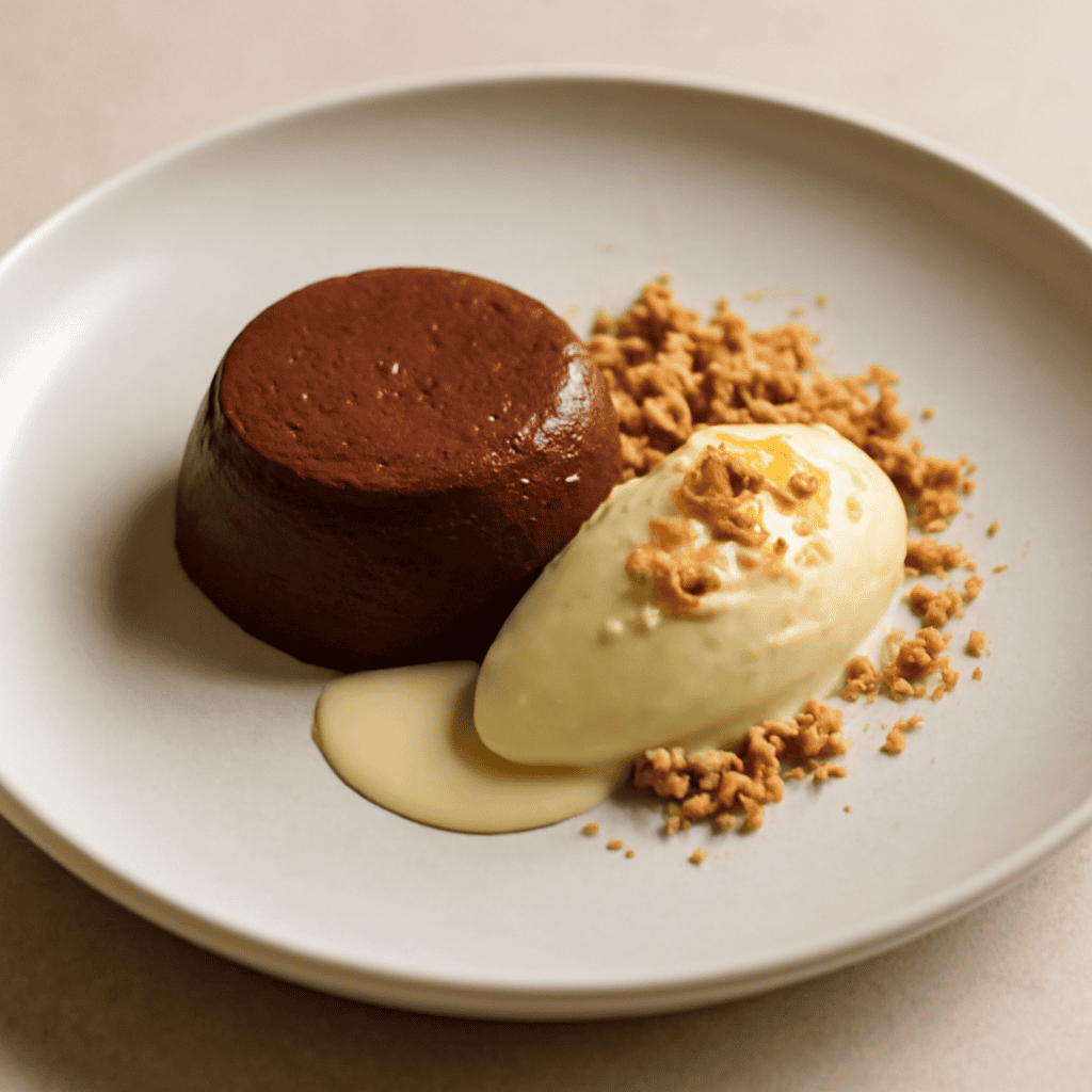 Mousse al cioccolato e crema alla vaniglia