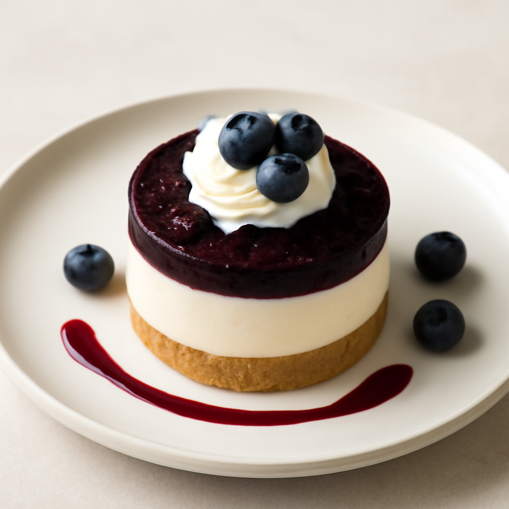 Mousse al formaggio e mirtilli