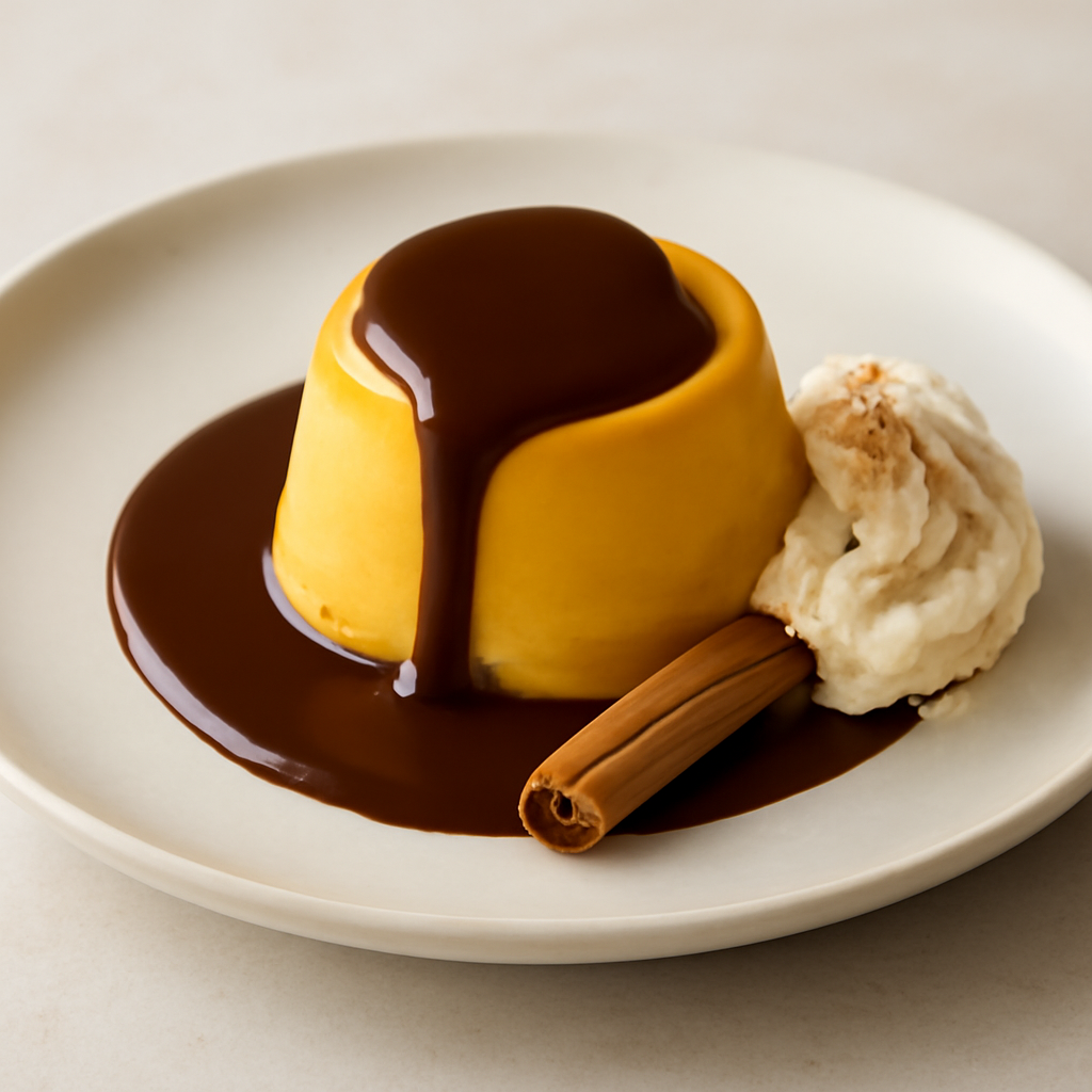 mousse all’arancia con crema al cioccolato e cannella