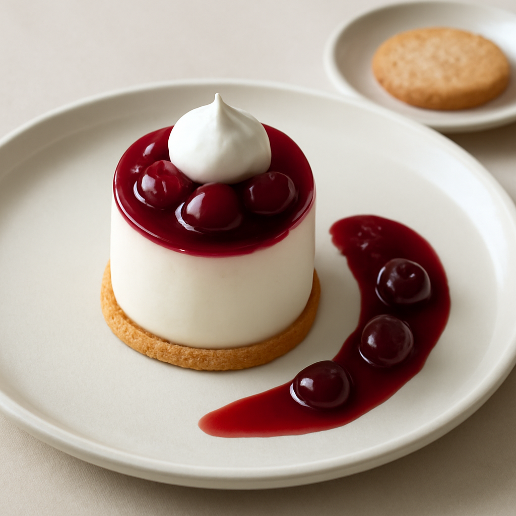 Mousse allo yogurt con gelèe alle ciliege