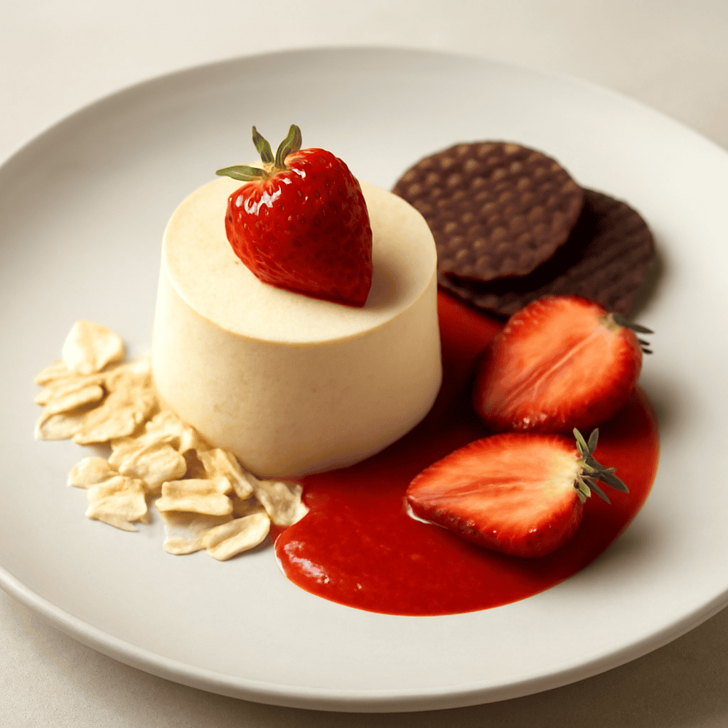 Mousse mandorla e fragole