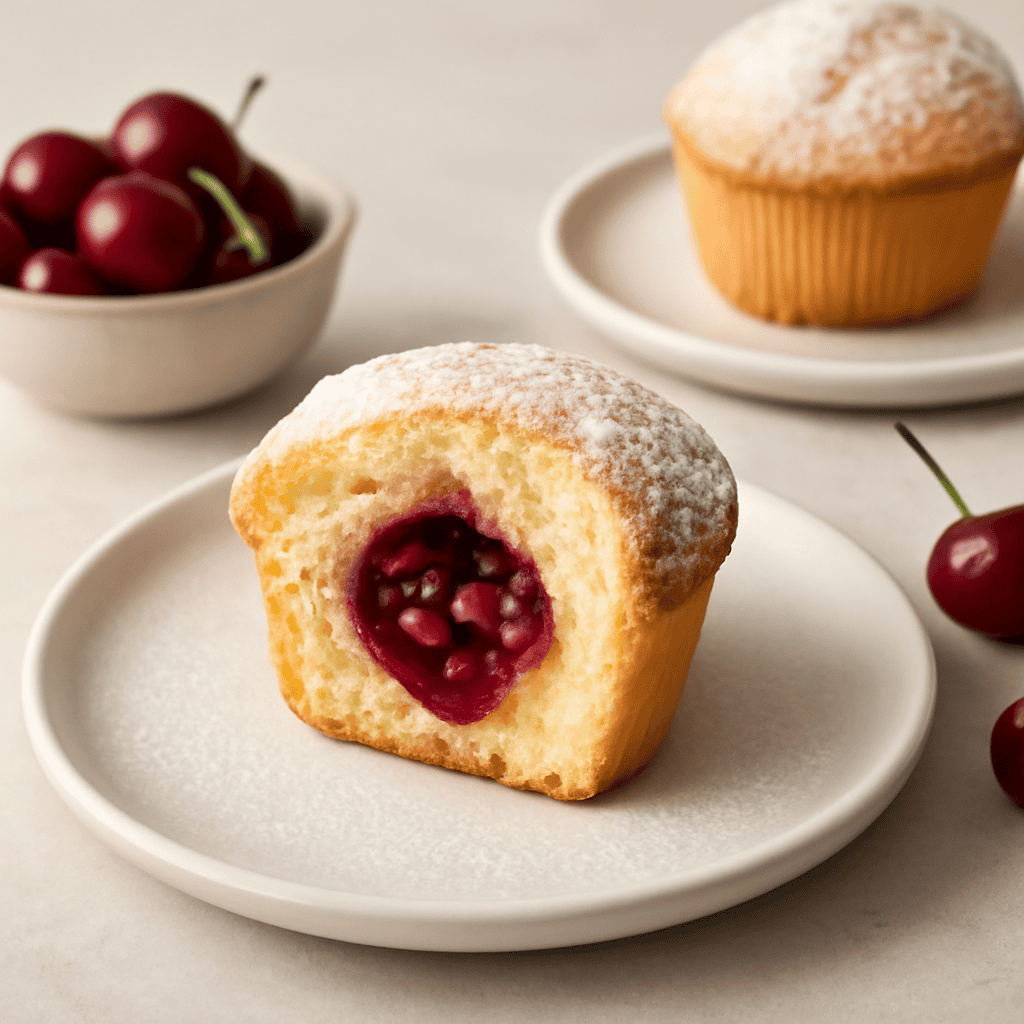 Muffin di Cioccolato Bianco con Cuore Bordeaux