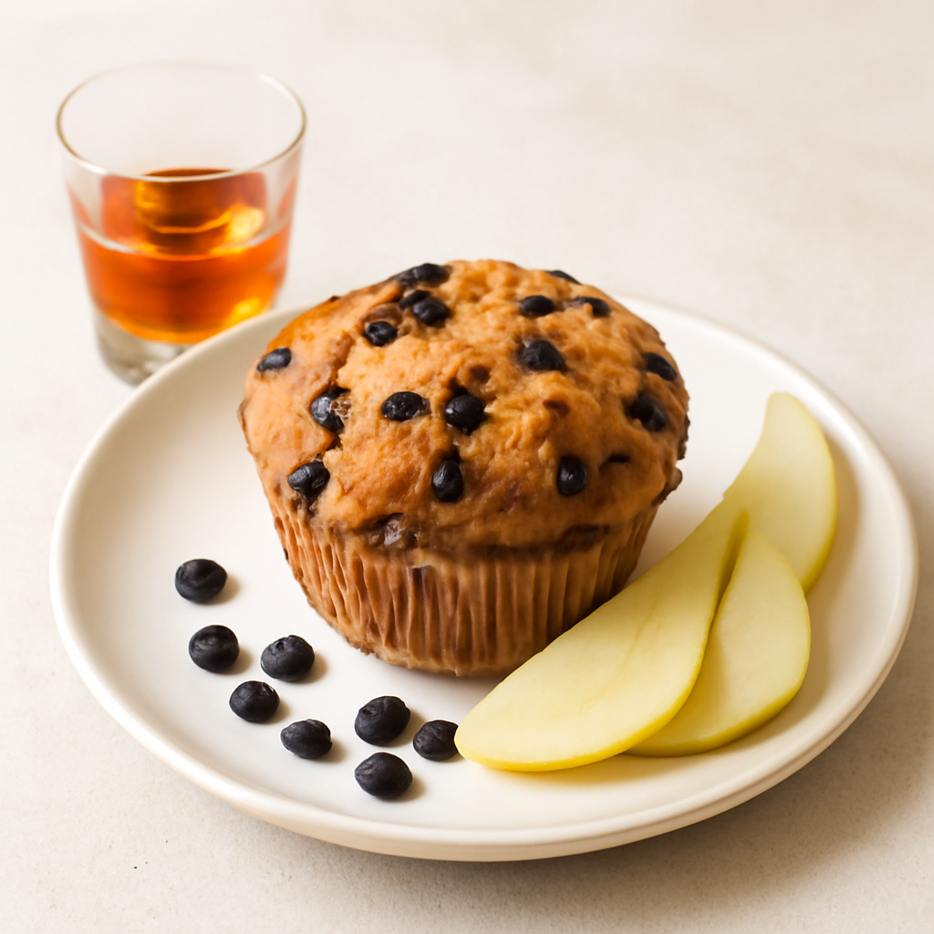 Muffin pere, cioccolato e rhum
