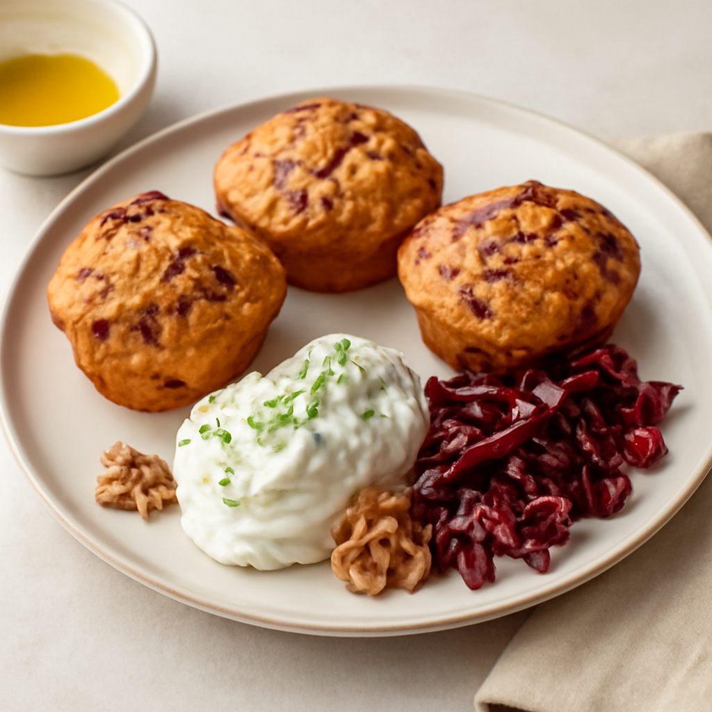 Muffin ricotta noci e radicchio