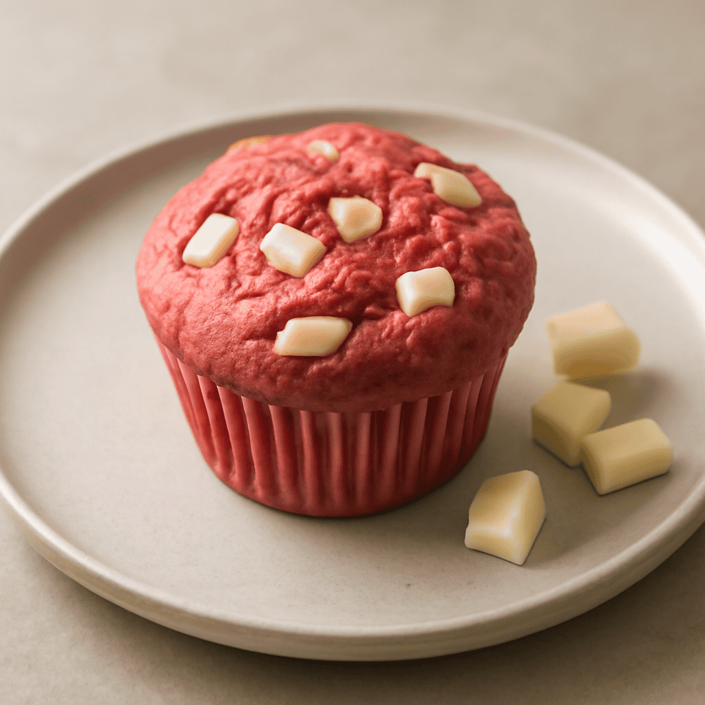 Muffin rosa al cioccolato bianco