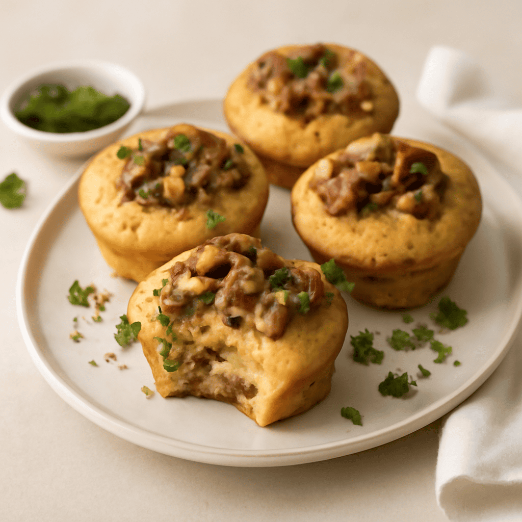 MUFFIN SPEZIATO CON FUNGHI E SPECK: