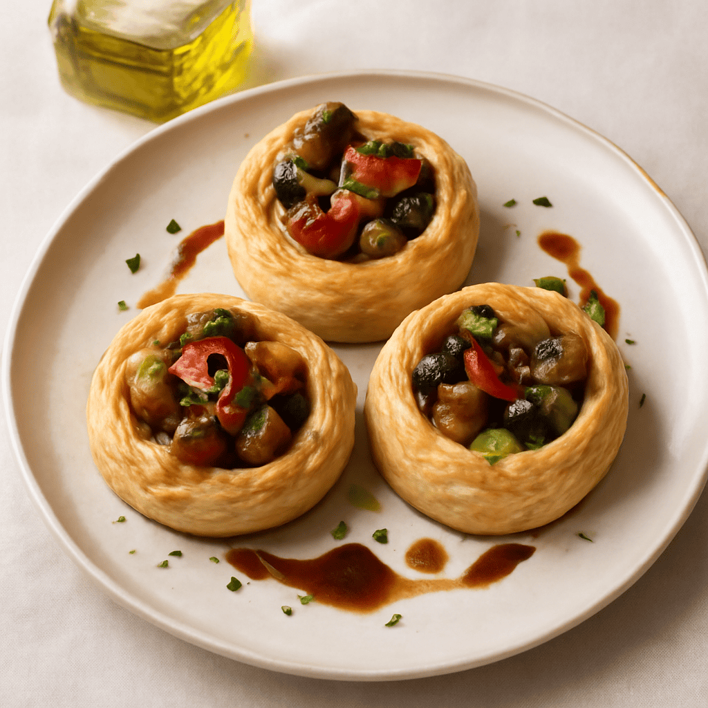 nuvolette di sfoglia con verdure