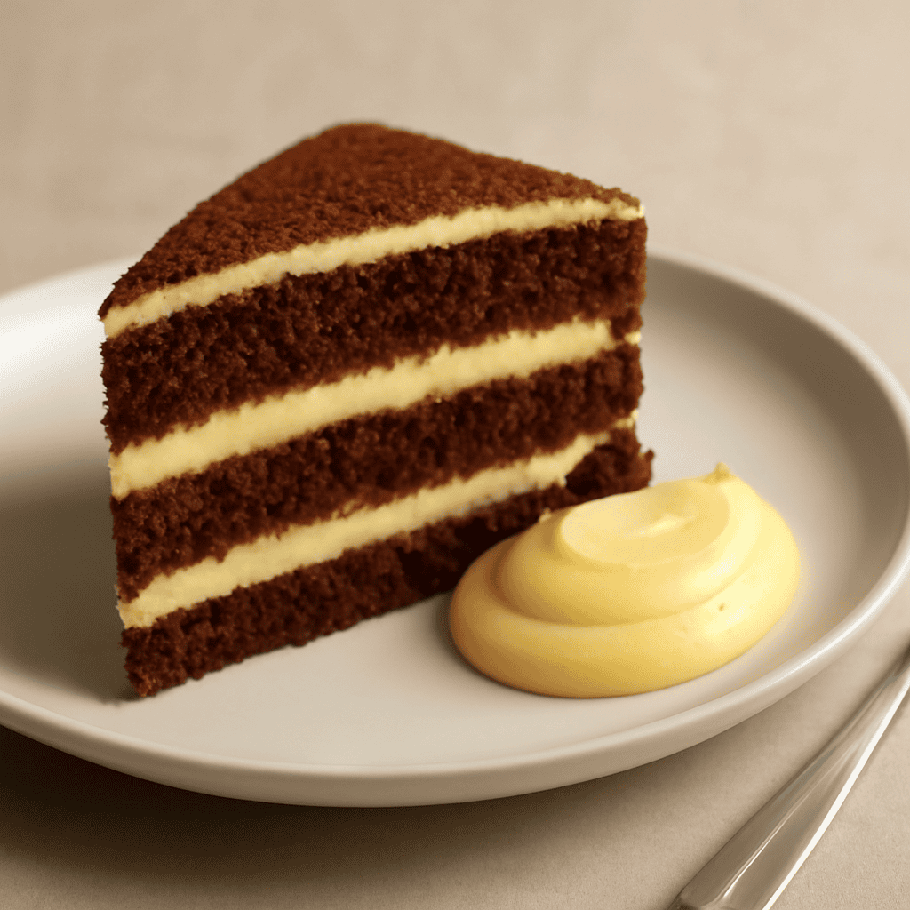 Pan di spagna al cioccolato con crema pasticcera