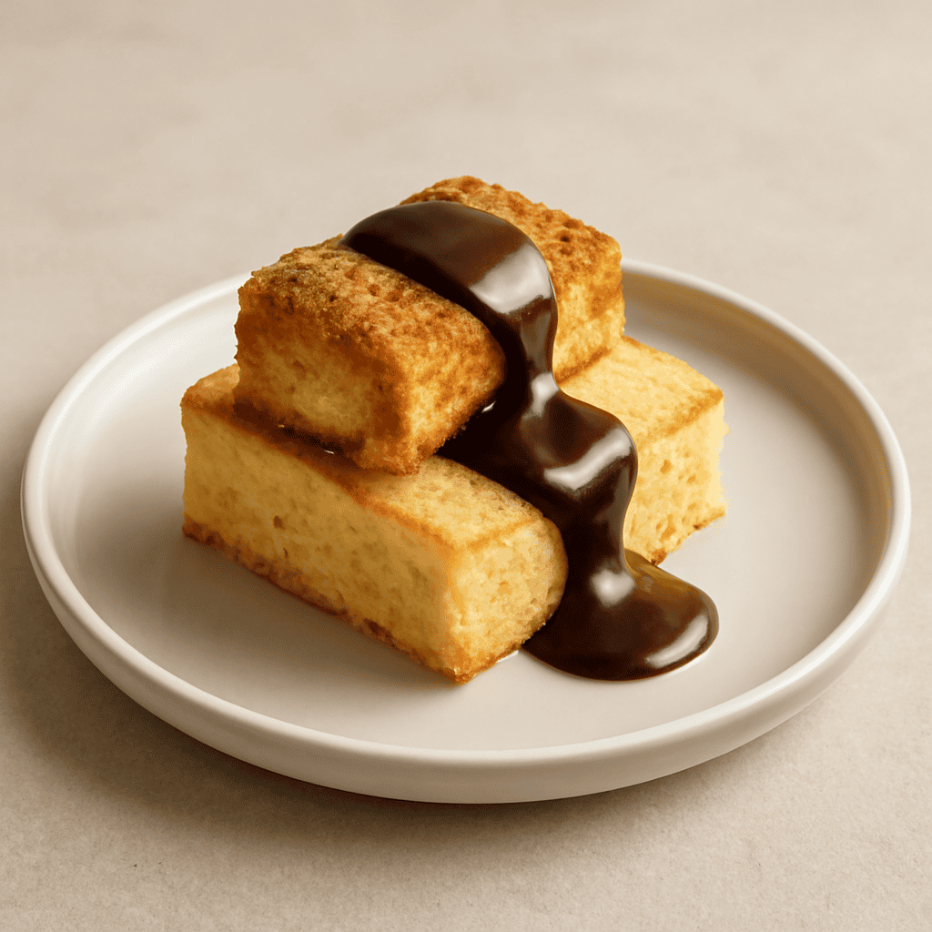 Pan di Spagna con Crema Fritta e Cioccolato Fondente