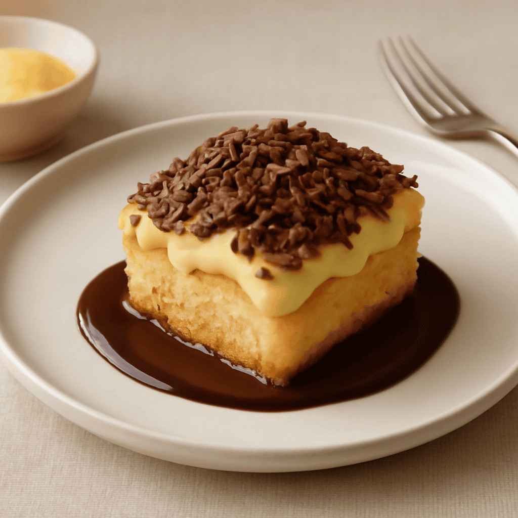Pan di Spagna con Crema Fritta e Cioccolato Fondente