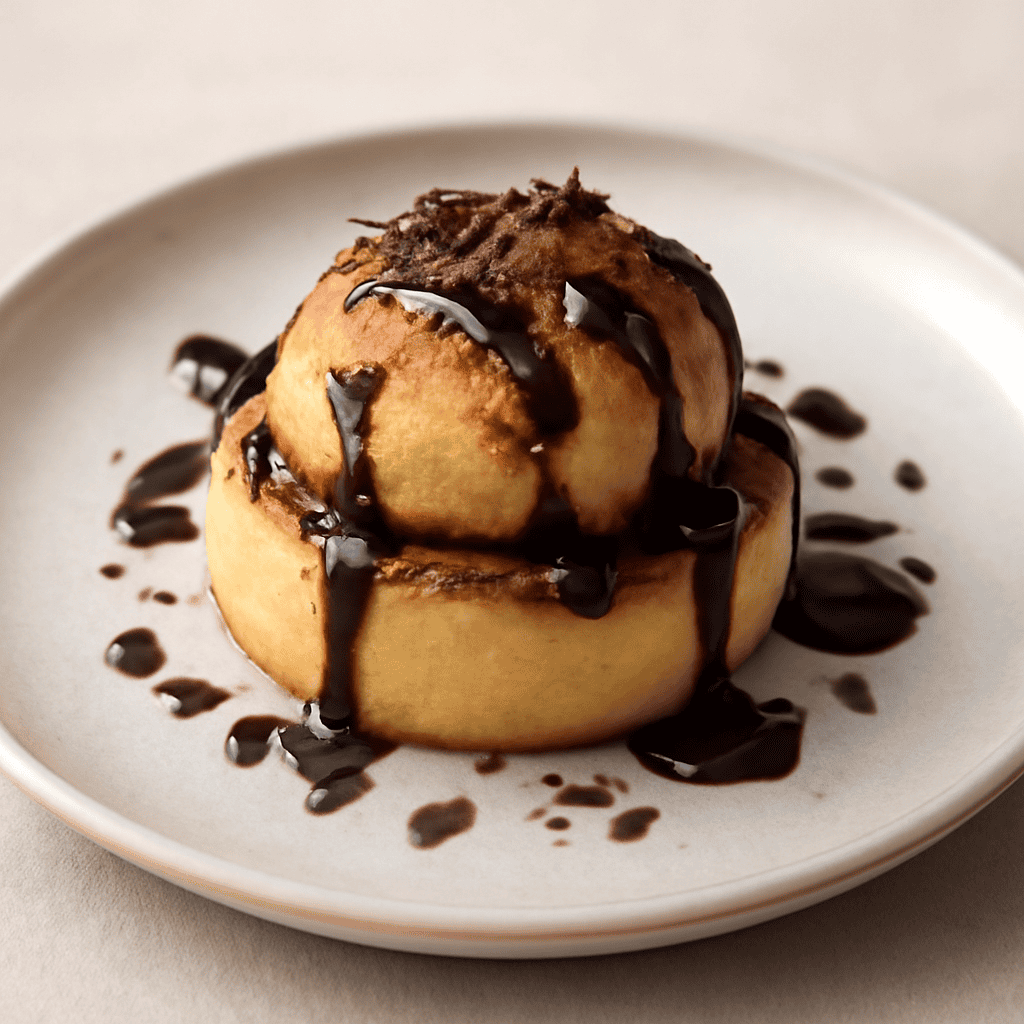 Pan di spagna con crema fritta e cioccolato fondente