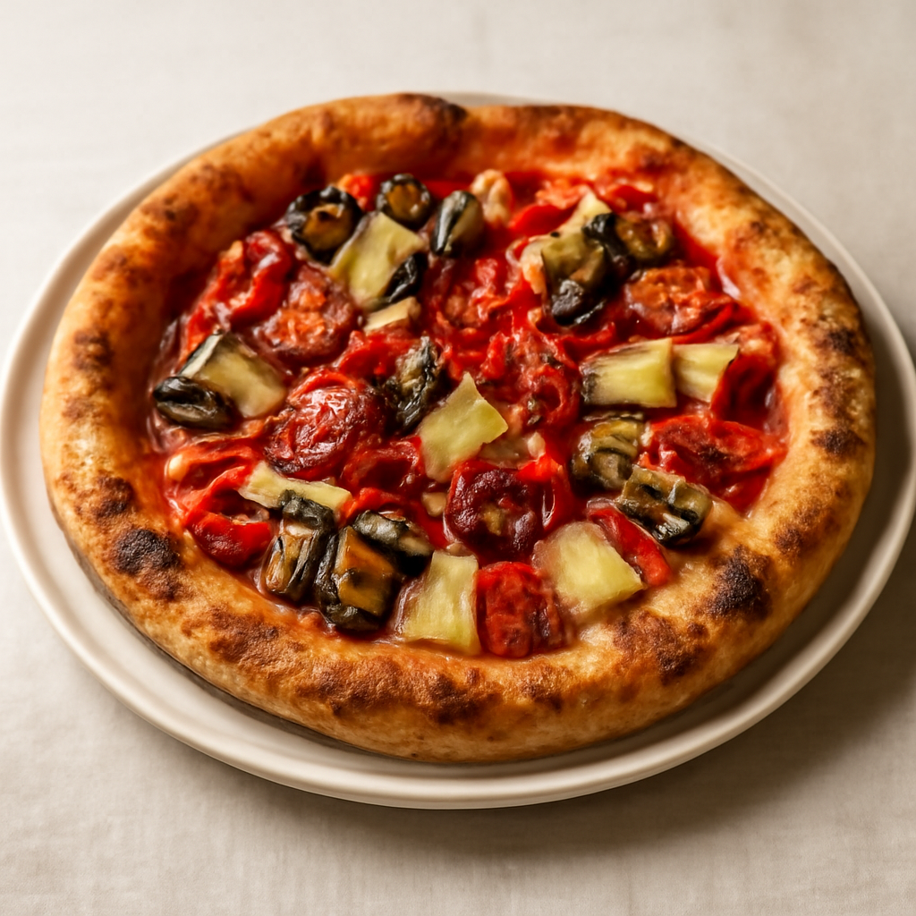 Pan pizza cunzatu (condito) alla messinese