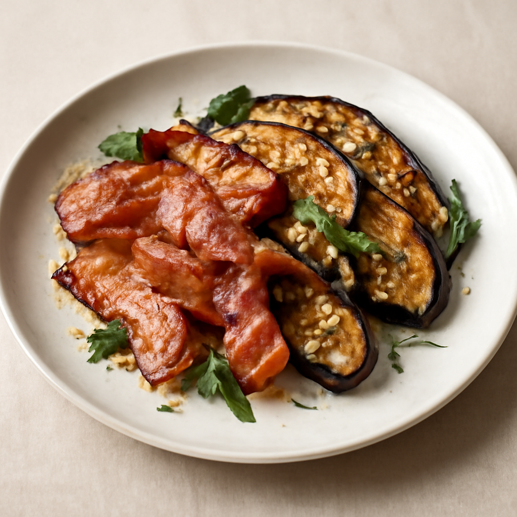 Pancetta di Maiale con melanzane arrosto