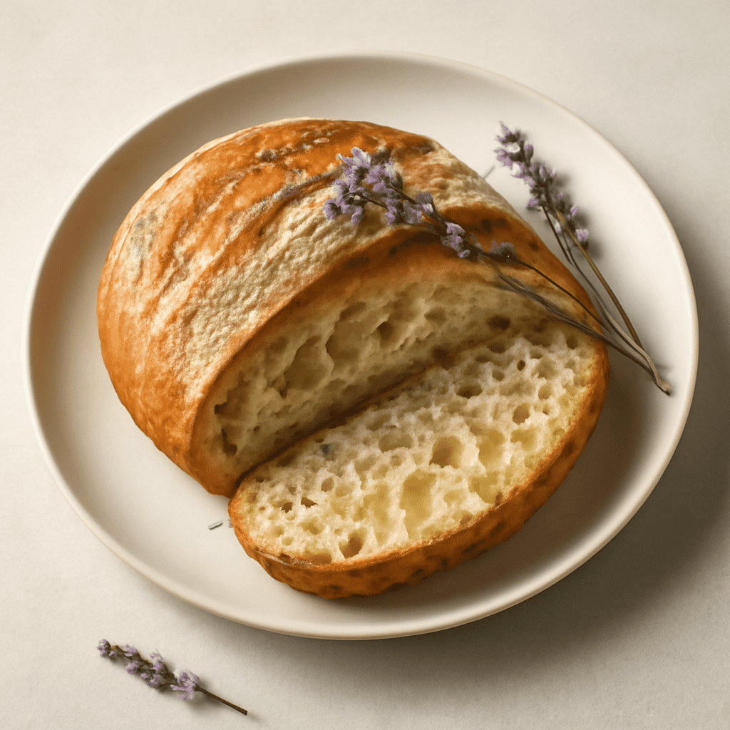 Pane con pasta madre e lavanda