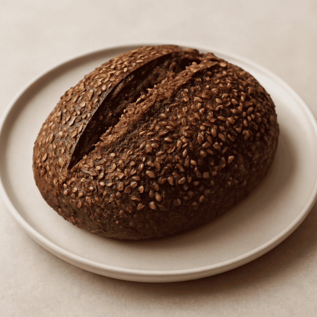Pane di grano arso con semi di lino