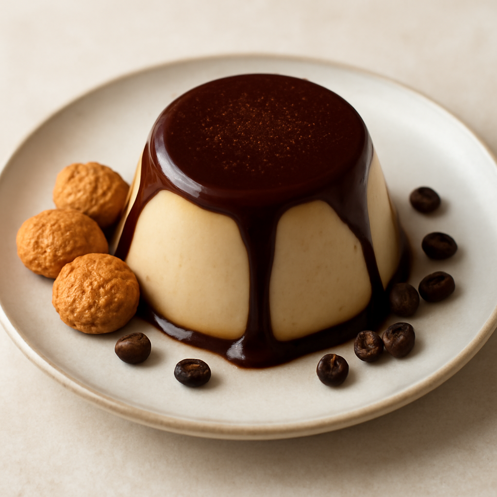 Panna cotta al caffè e amaretti.