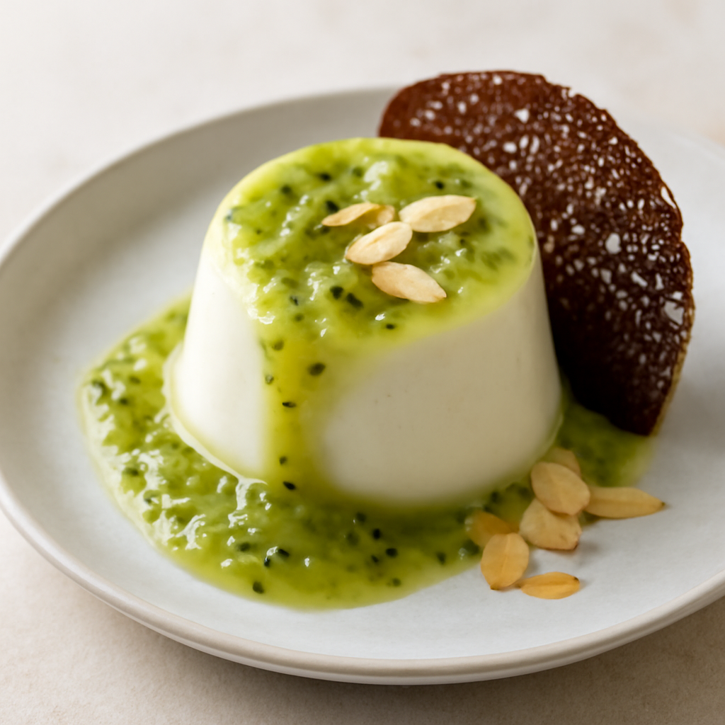 Panna cotta al cocco e kiwi