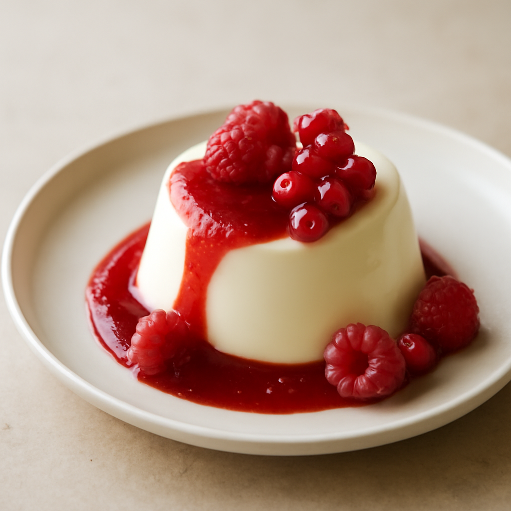 Panna cotta al lampone e ribes