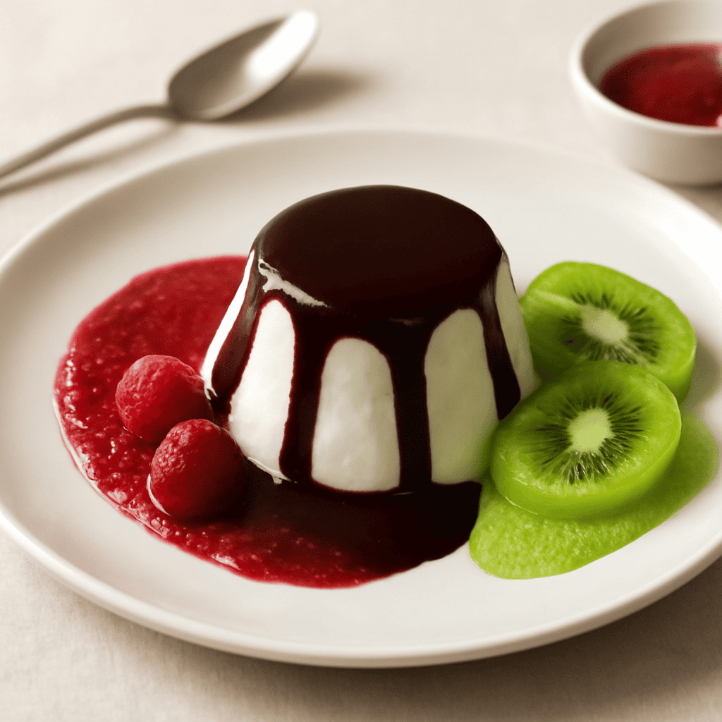 Panna cotta al riso con salsa al cioccolato