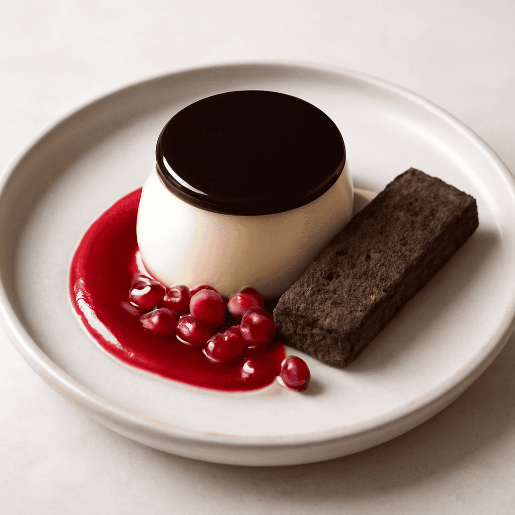 PANNA COTTA ALLA LIQUIRIZIA E MELOGRANO