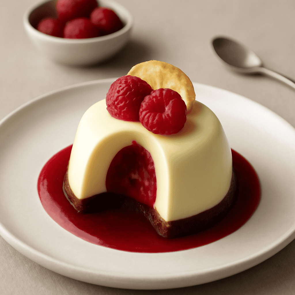 pannacotta dal cuore di lampone