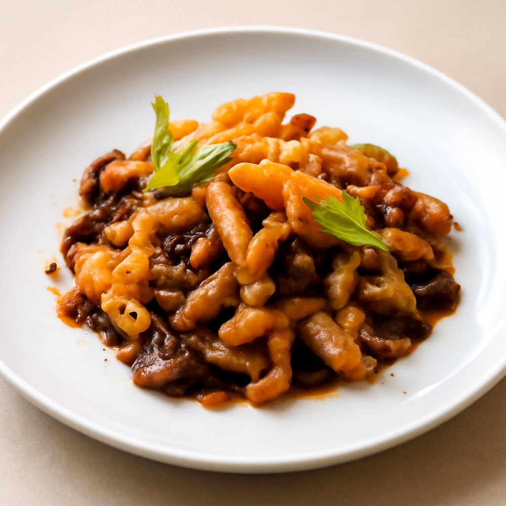 passatelli di bosco salsa tare e fiori di zucca